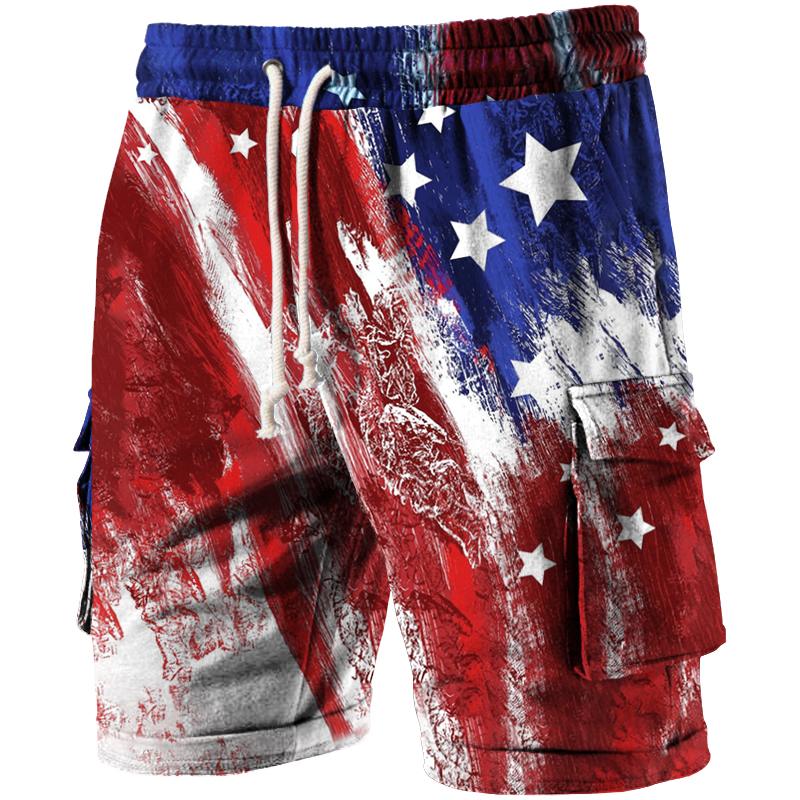 Men's Outdoor Flag Print Casual Shorts