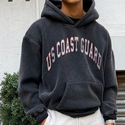 Men's Us Coast Guard Bow Retro Hoodie