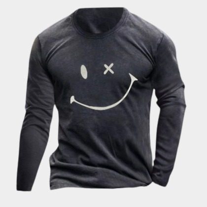 New casual all-match round neck long sleeve top