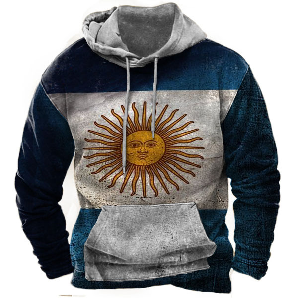 Men's Winter Argentina Soccer Jersey Hoodie