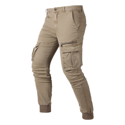 Men's Military Cargo Pants With Large Pockets Zip Cotton Athleisure Cargo Pants